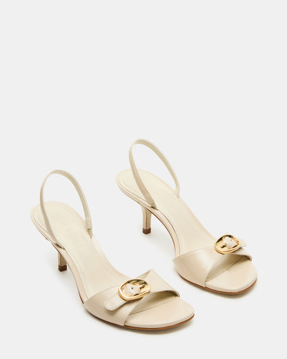 HENRIETTA Bone Leather Slingback Square-Toe Women's Heel | Steve Madden Great Value