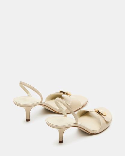 HENRIETTA Bone Leather Slingback Square-Toe Women's Heel | Steve Madden Great Value