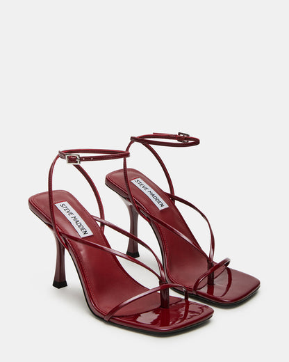ANNIE Wine Women's Strappy Square Toe Heel | Steve Madden Exclusive