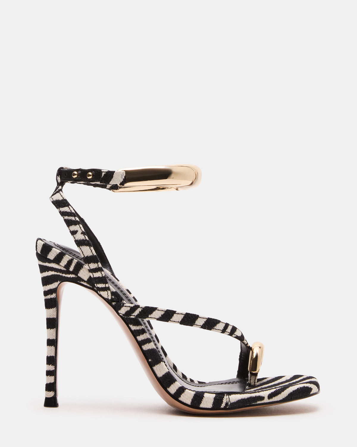 TIA Zebra Open-Toe Stiletto Women's Heel | Steve Madden Premium