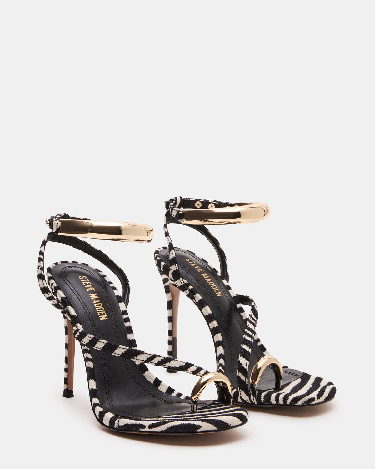 TIA Zebra Open-Toe Stiletto Women's Heel | Steve Madden Premium
