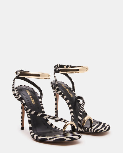 TIA Zebra Open-Toe Stiletto Women's Heel | Steve Madden Premium