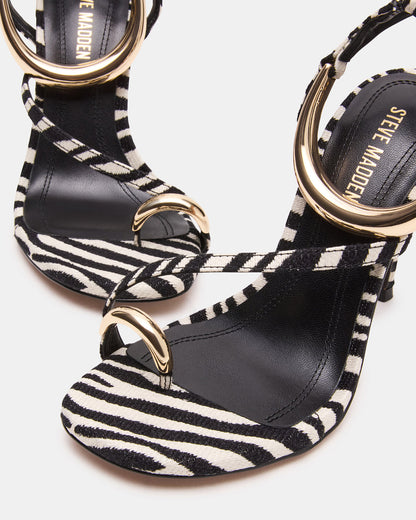 TIA Zebra Open-Toe Stiletto Women's Heel | Steve Madden Premium