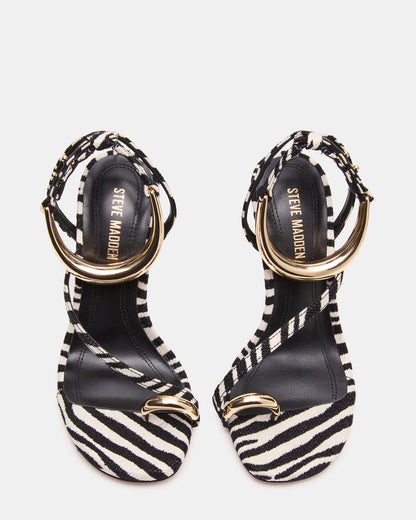 TIA Zebra Open-Toe Stiletto Women's Heel | Steve Madden Premium