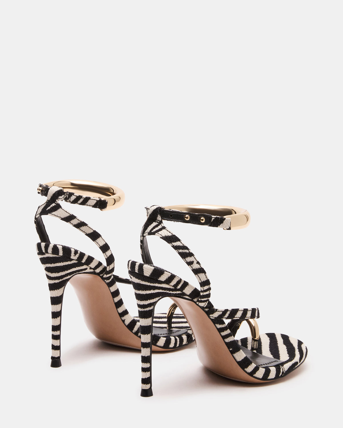 TIA Zebra Open-Toe Stiletto Women's Heel | Steve Madden Premium