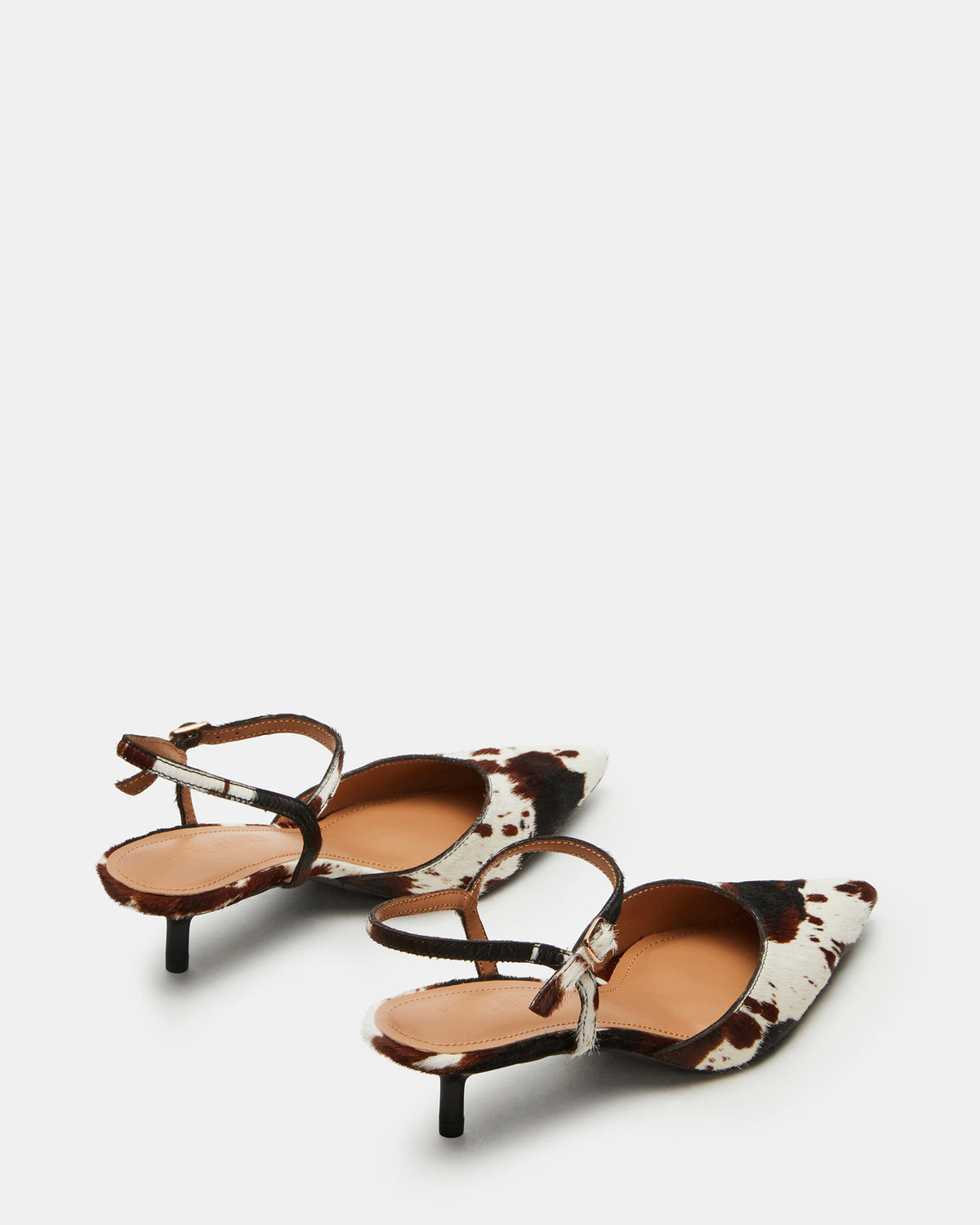 ADELAIDE Brown Cow Print Women's Pointed-Toe Kitten Heel | Steve Madden Special Offer
