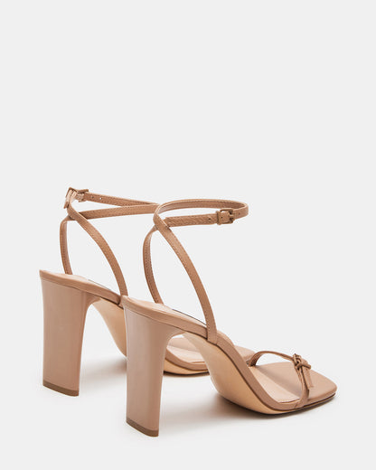 AILENE Tan Leather Square Toe Dress Sandal | Women's Heels | Steve Madden Essential
