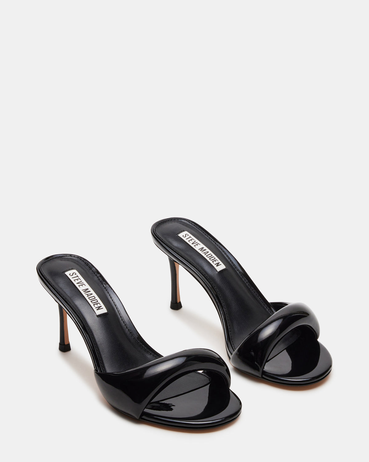 KIERAN Black Patent Mule Heel | Women's Heels | Steve Madden Featured