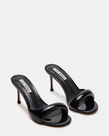 KIERAN Black Patent Mule Heel | Women's Heels | Steve Madden Featured