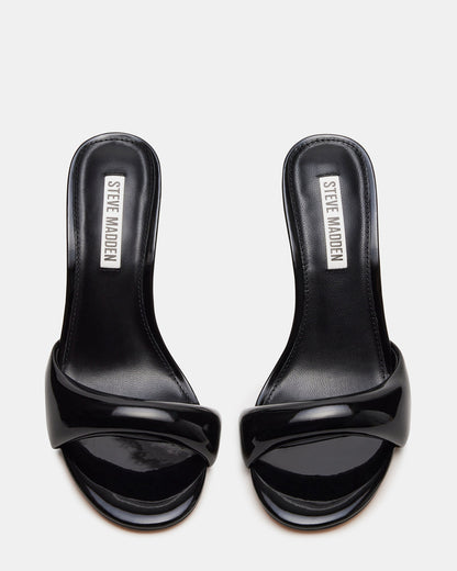 KIERAN Black Patent Mule Heel | Women's Heels | Steve Madden Featured