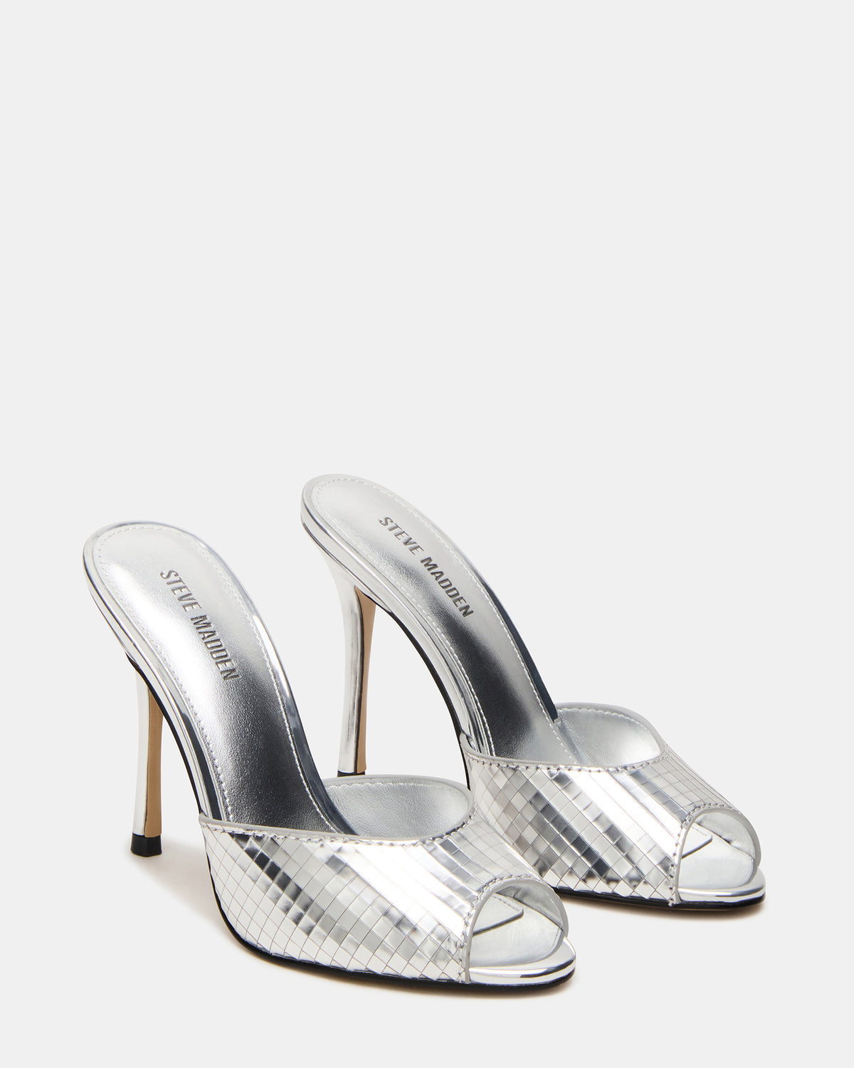 PRIYA Silver Disco Mule Women's Heel | Steve Madden Value