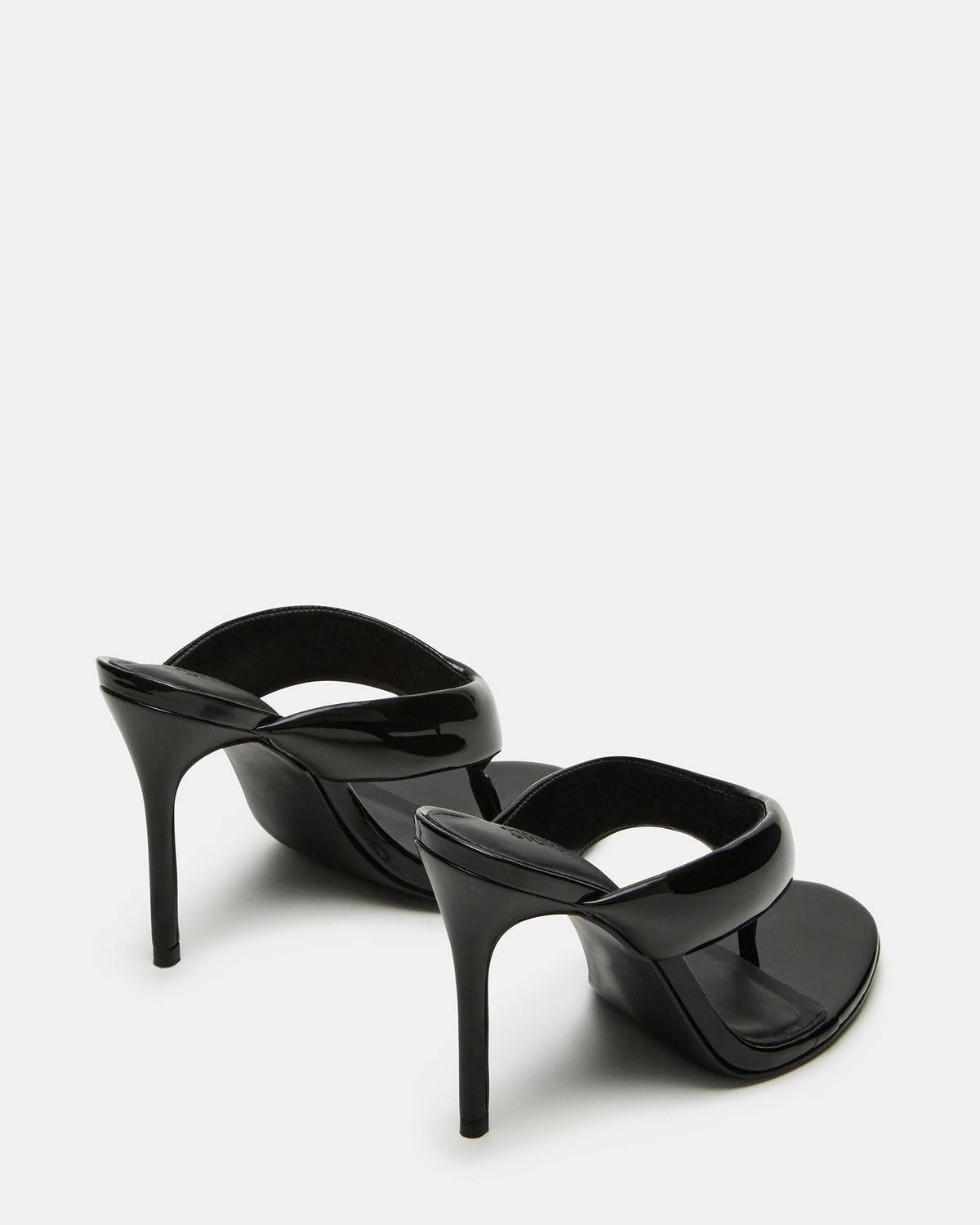 SABINE Black Patent Thong Mule Women's Heel | Steve Madden Top Pick