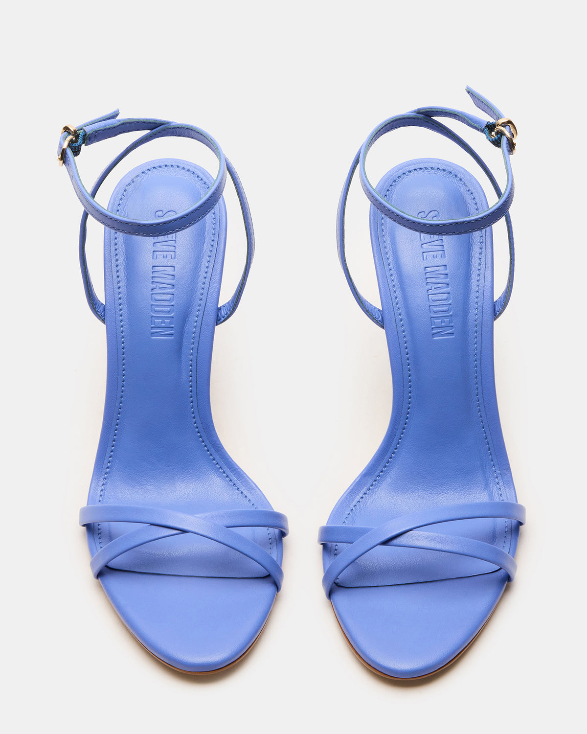 JYPSEY Blue Leather Strappy Stiletto Women's Heel | Steve Madden Great Value