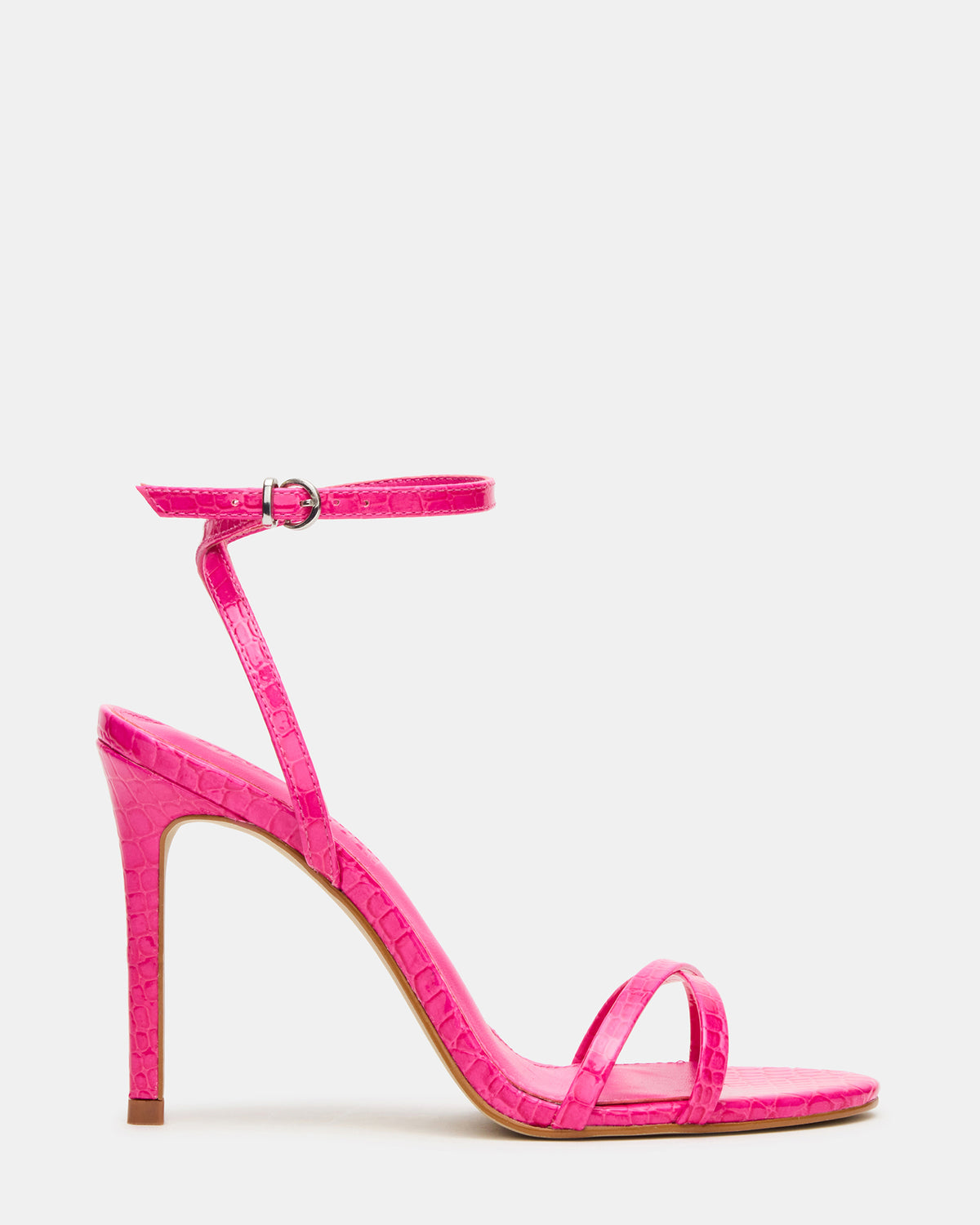 JYPSEY Pink Crocodile Strappy Stiletto Women's Heel | Steve Madden Great Value