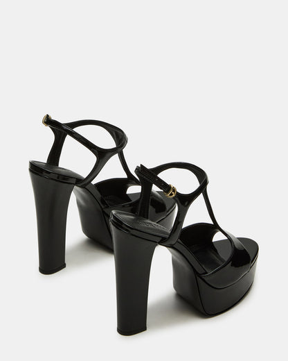TAMI Black Patent Strappy Platform Women's Heel | Steve Madden Exclusive