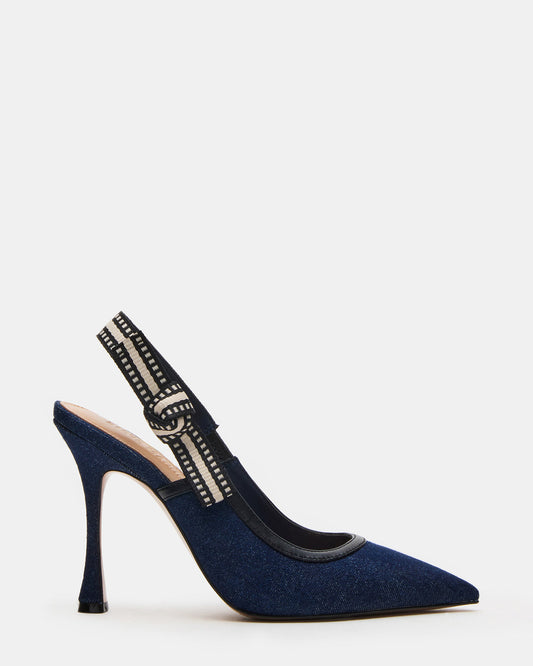 BRI Dark Denim Slingback Pump Women's Heel | Steve Madden Featured