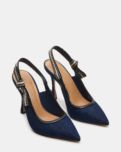 BRI Dark Denim Slingback Pump Women's Heel | Steve Madden Featured