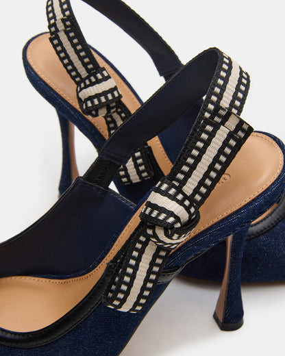 BRI Dark Denim Slingback Pump Women's Heel | Steve Madden Featured