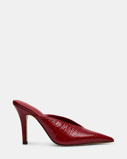 LITA Red Crocodile Pointed-Toe Mule Pump Women's Heel | Steve Madden Top Pick