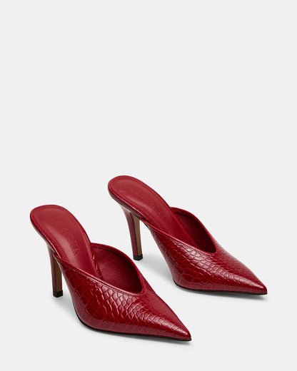 LITA Red Crocodile Pointed-Toe Mule Pump Women's Heel | Steve Madden Top Pick