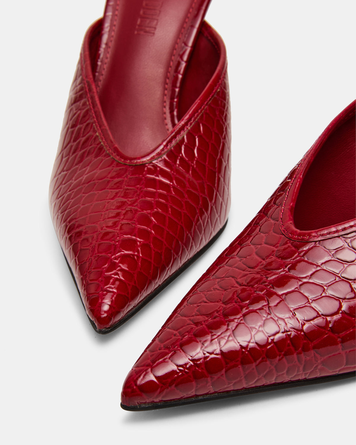 LITA Red Crocodile Pointed-Toe Mule Pump Women's Heel | Steve Madden Top Pick