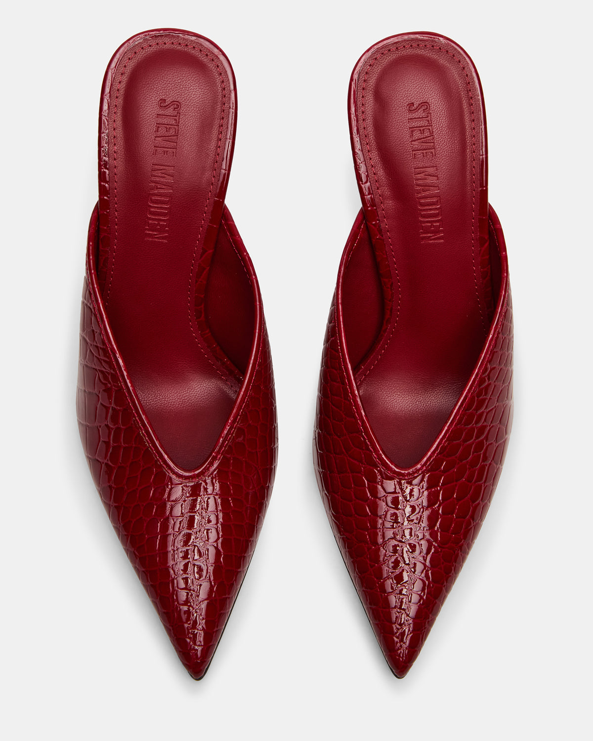 LITA Red Crocodile Pointed-Toe Mule Pump Women's Heel | Steve Madden Top Pick