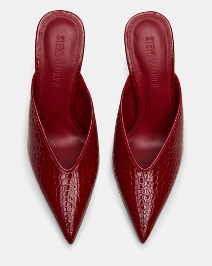 LITA Red Crocodile Pointed-Toe Mule Pump Women's Heel | Steve Madden Top Pick