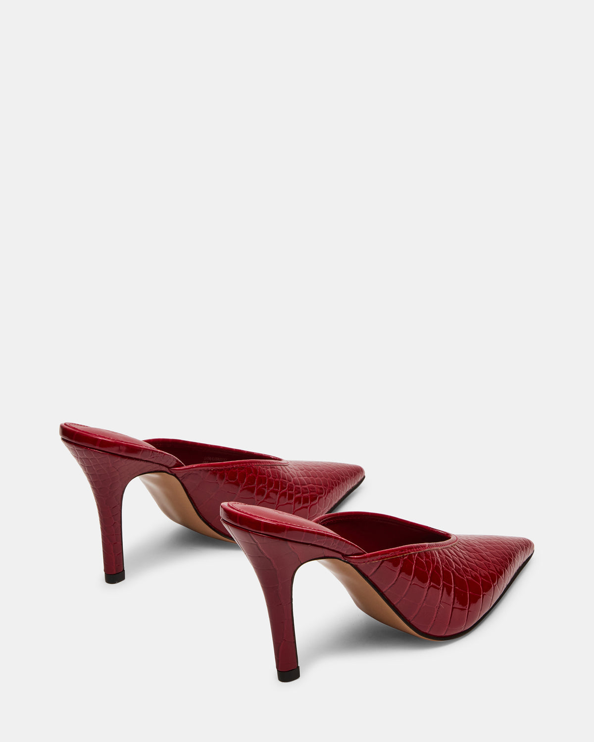 LITA Red Crocodile Pointed-Toe Mule Pump Women's Heel | Steve Madden Top Pick