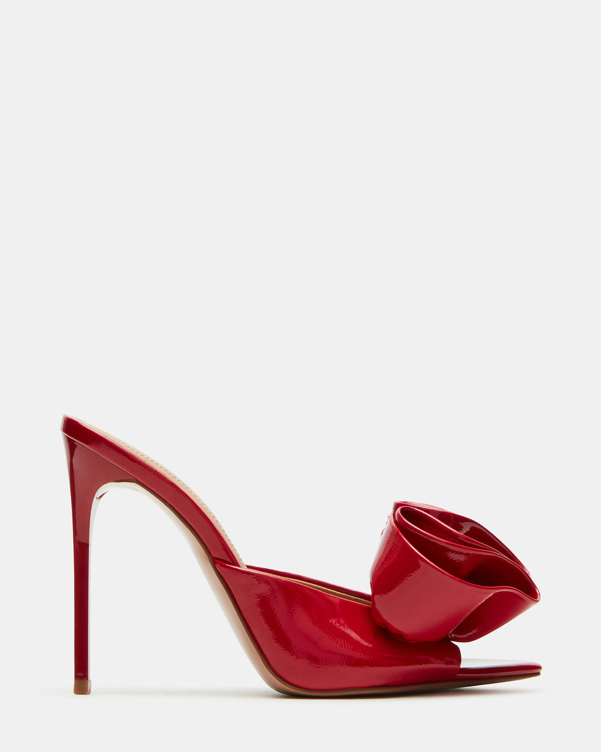 AFFINITY Red Patent Women's Multi Pointed-Toe Stiletto Mule Heel | Steve Madden New
