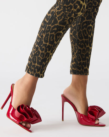 AFFINITY Red Patent Women's Multi Pointed-Toe Stiletto Mule Heel | Steve Madden New