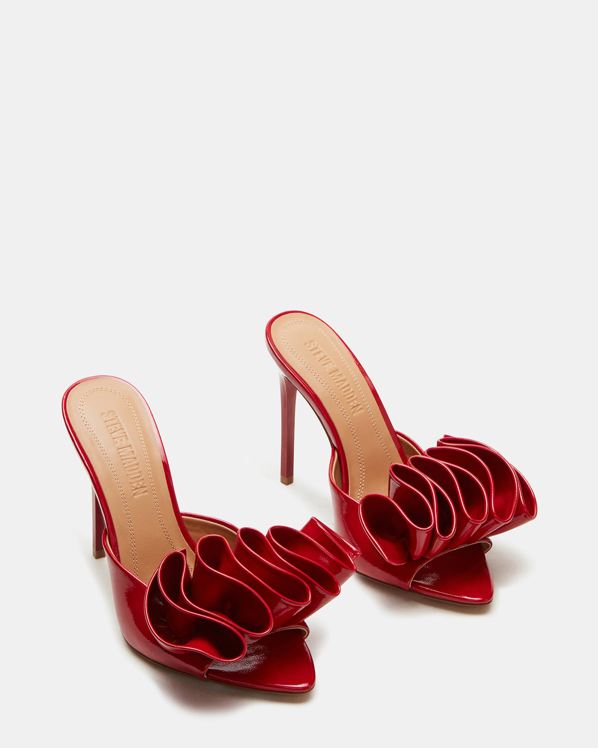 AFFINITY Red Patent Women's Multi Pointed-Toe Stiletto Mule Heel | Steve Madden New
