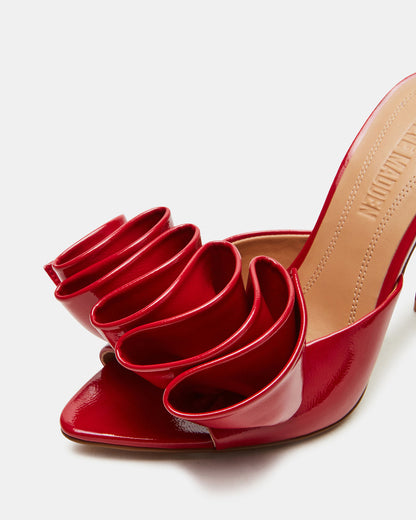 AFFINITY Red Patent Women's Multi Pointed-Toe Stiletto Mule Heel | Steve Madden New