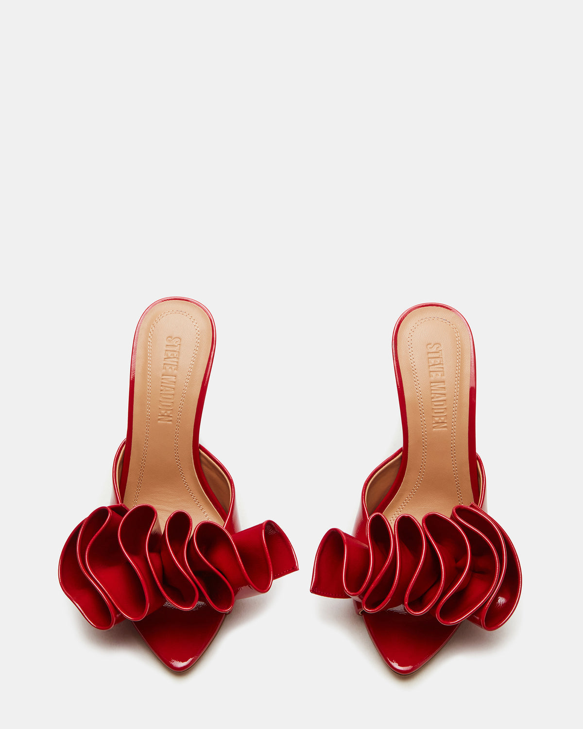 AFFINITY Red Patent Women's Multi Pointed-Toe Stiletto Mule Heel | Steve Madden New