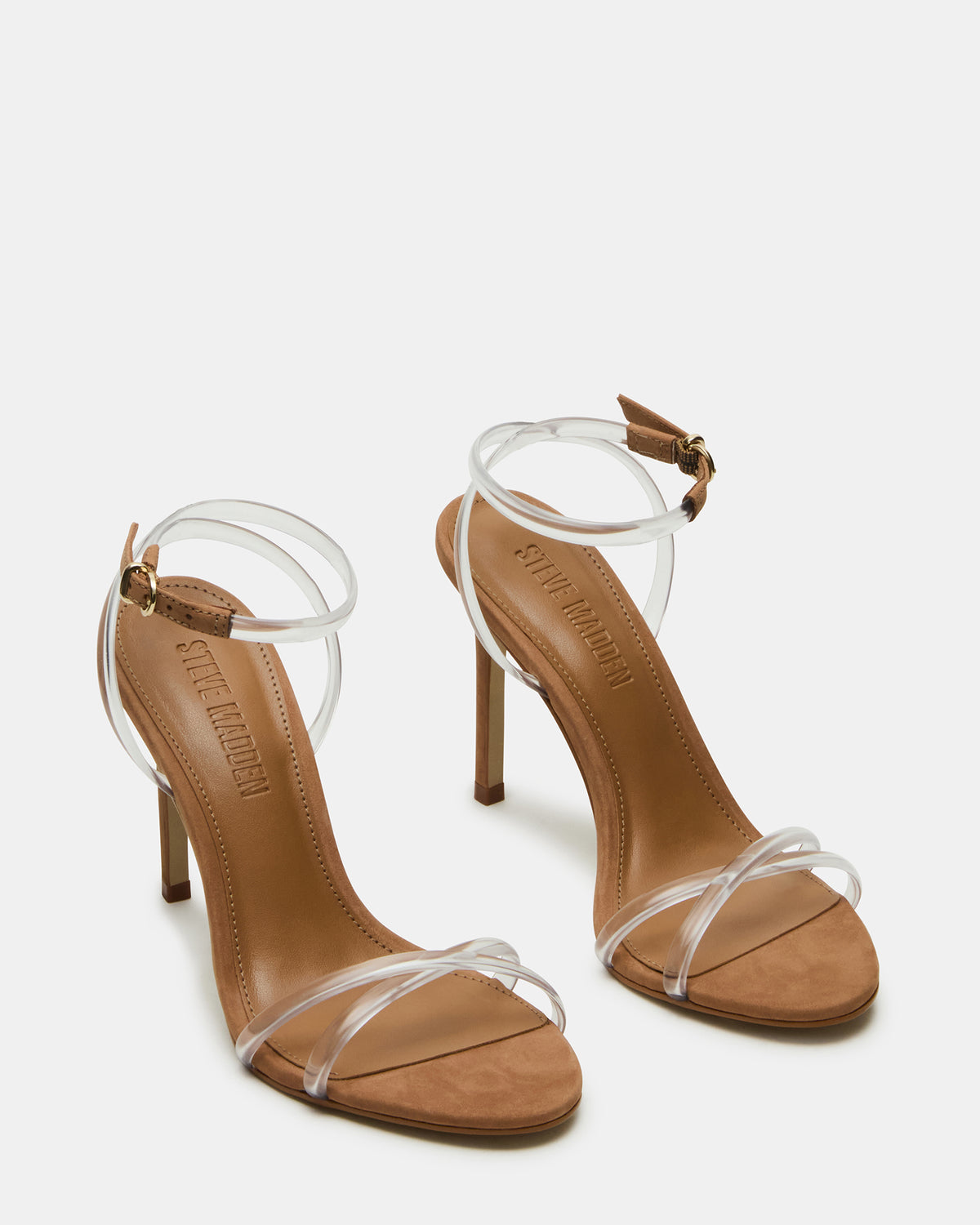 JYPSEY Clear Strappy Stiletto Women's Heel | Steve Madden Customer Favorite