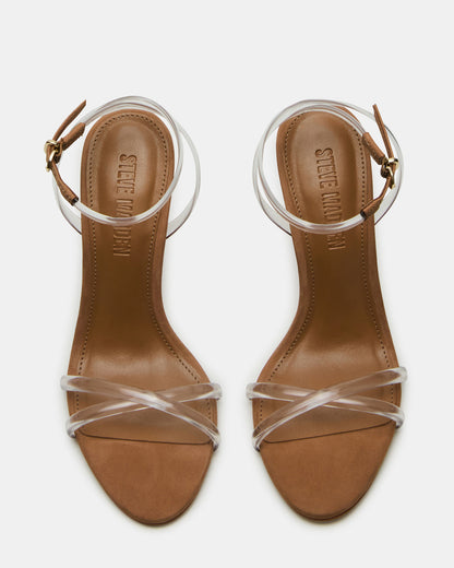 JYPSEY Clear Strappy Stiletto Women's Heel | Steve Madden Customer Favorite