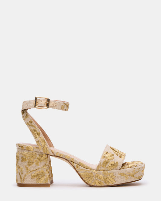 MERCERR Gold Multi Women's Platform Block Heel | Steve Madden Best Seller
