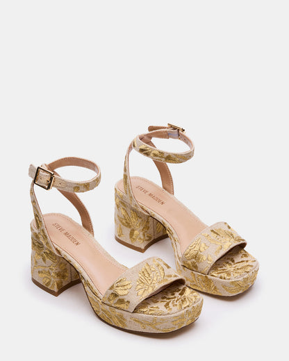 MERCERR Gold Multi Women's Platform Block Heel | Steve Madden Best Seller