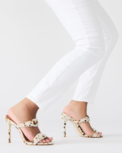 SATURN-C WHITE/CAMEL Stiletto Mule Women's Heel | Steve Madden Latest