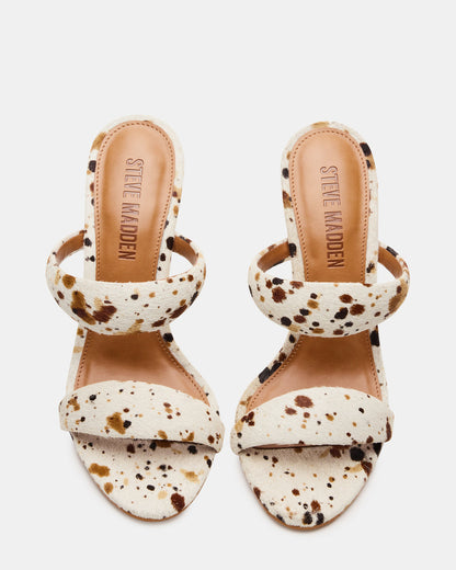 SATURN-C WHITE/CAMEL Stiletto Mule Women's Heel | Steve Madden Latest