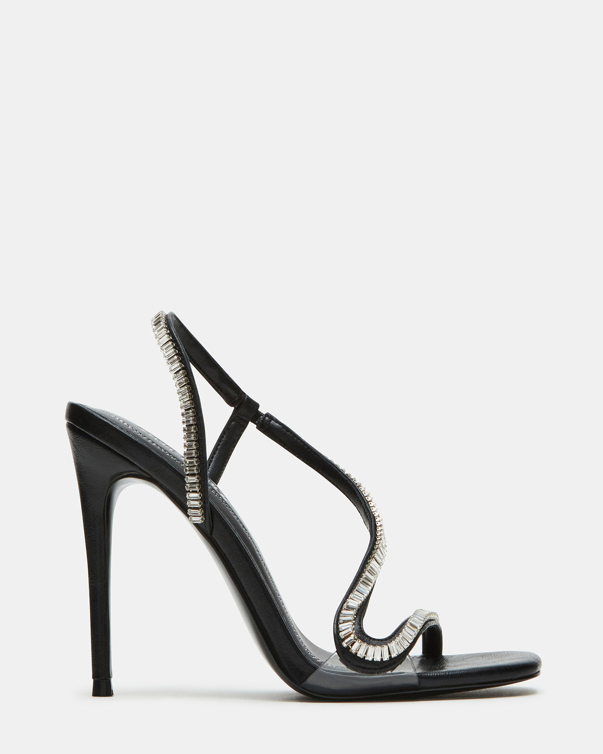 NESSA Black Square Toe Rhinestone Stiletto Heel | Women's Heels | Steve Madden Great Value