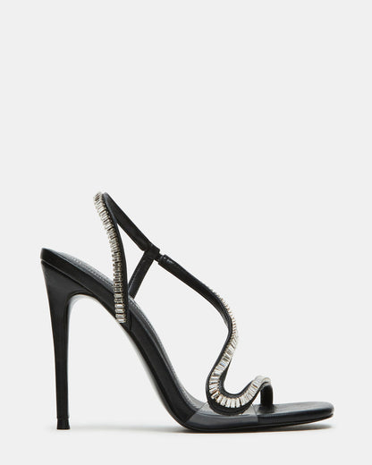 NESSA Black Square Toe Rhinestone Stiletto Heel | Women's Heels | Steve Madden Great Value