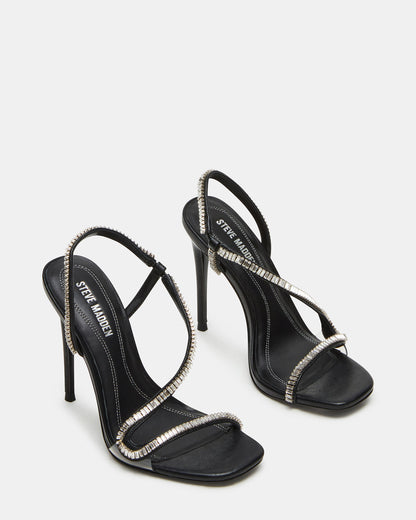 NESSA Black Square Toe Rhinestone Stiletto Heel | Women's Heels | Steve Madden Great Value