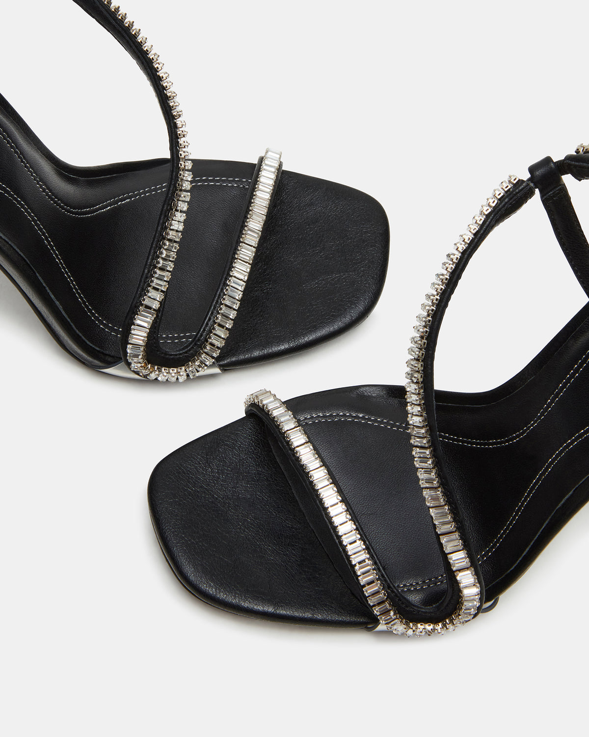 NESSA Black Square Toe Rhinestone Stiletto Heel | Women's Heels | Steve Madden Great Value