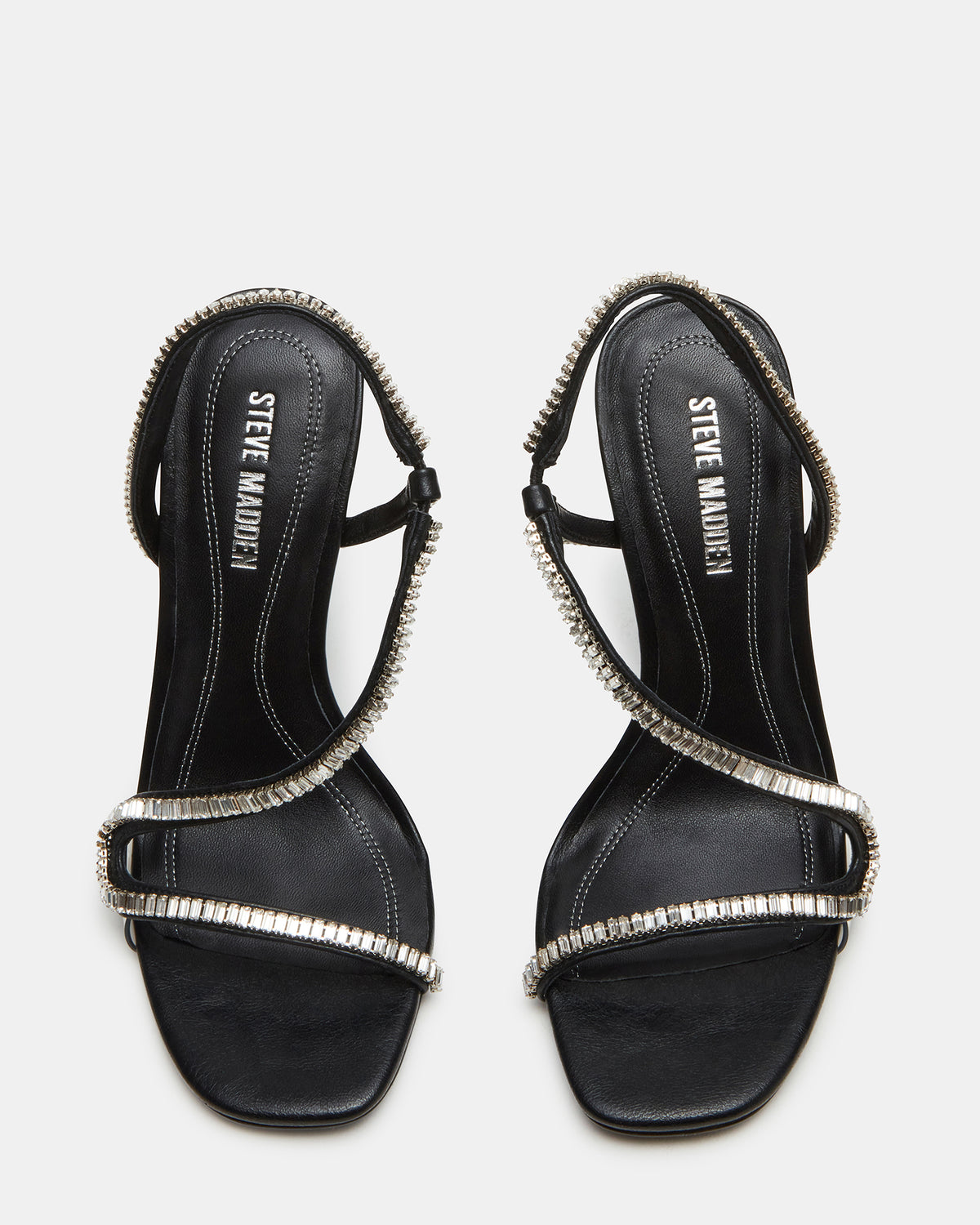 NESSA Black Square Toe Rhinestone Stiletto Heel | Women's Heels | Steve Madden Great Value