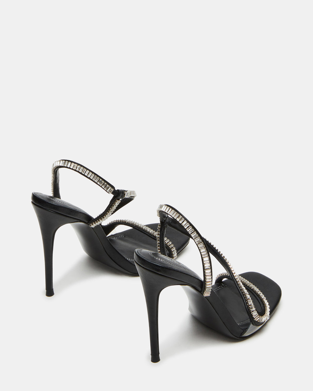 NESSA Black Square Toe Rhinestone Stiletto Heel | Women's Heels | Steve Madden Great Value