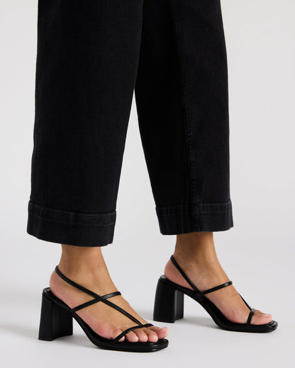 DIORA Black Women's Strappy Square-Toe Heel | Steve Madden Value