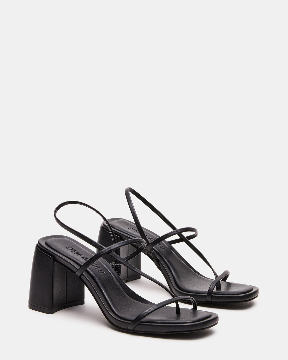 DIORA Black Women's Strappy Square-Toe Heel | Steve Madden Value