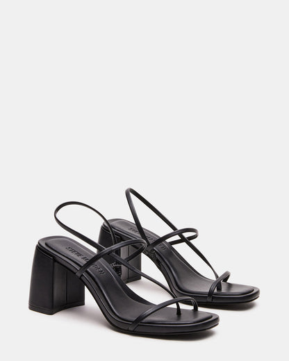 DIORA Black Women's Strappy Square-Toe Heel | Steve Madden Value