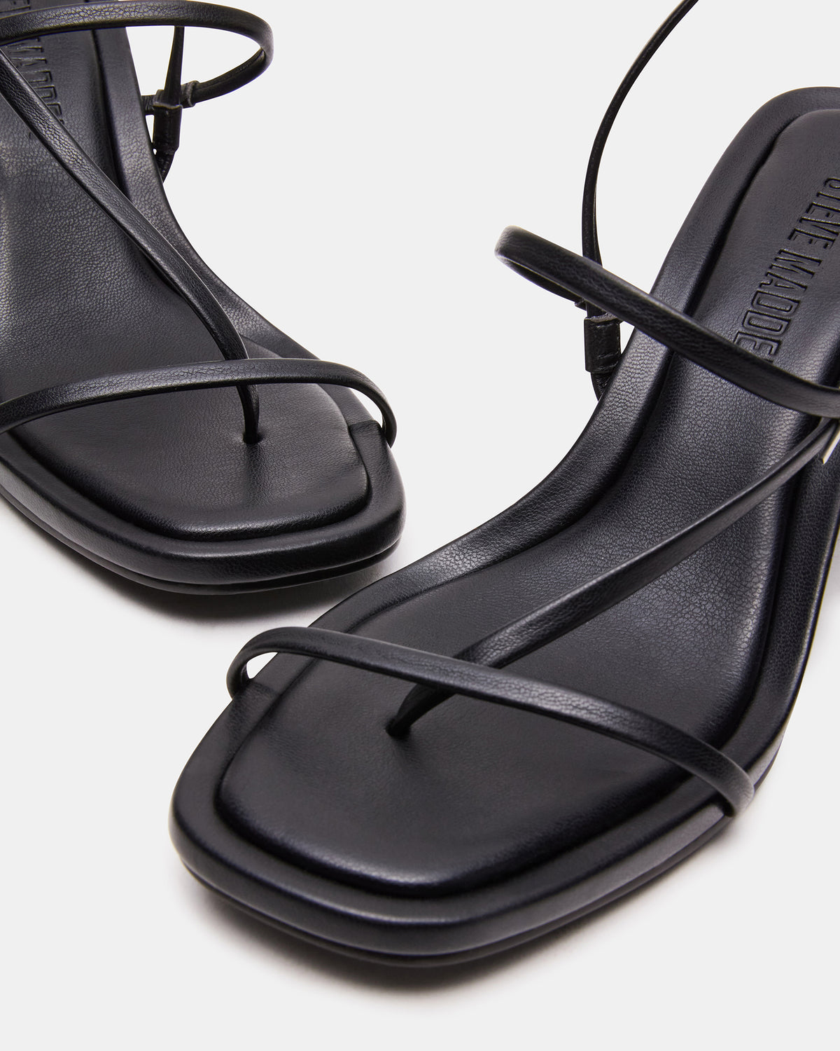DIORA Black Women's Strappy Square-Toe Heel | Steve Madden Value