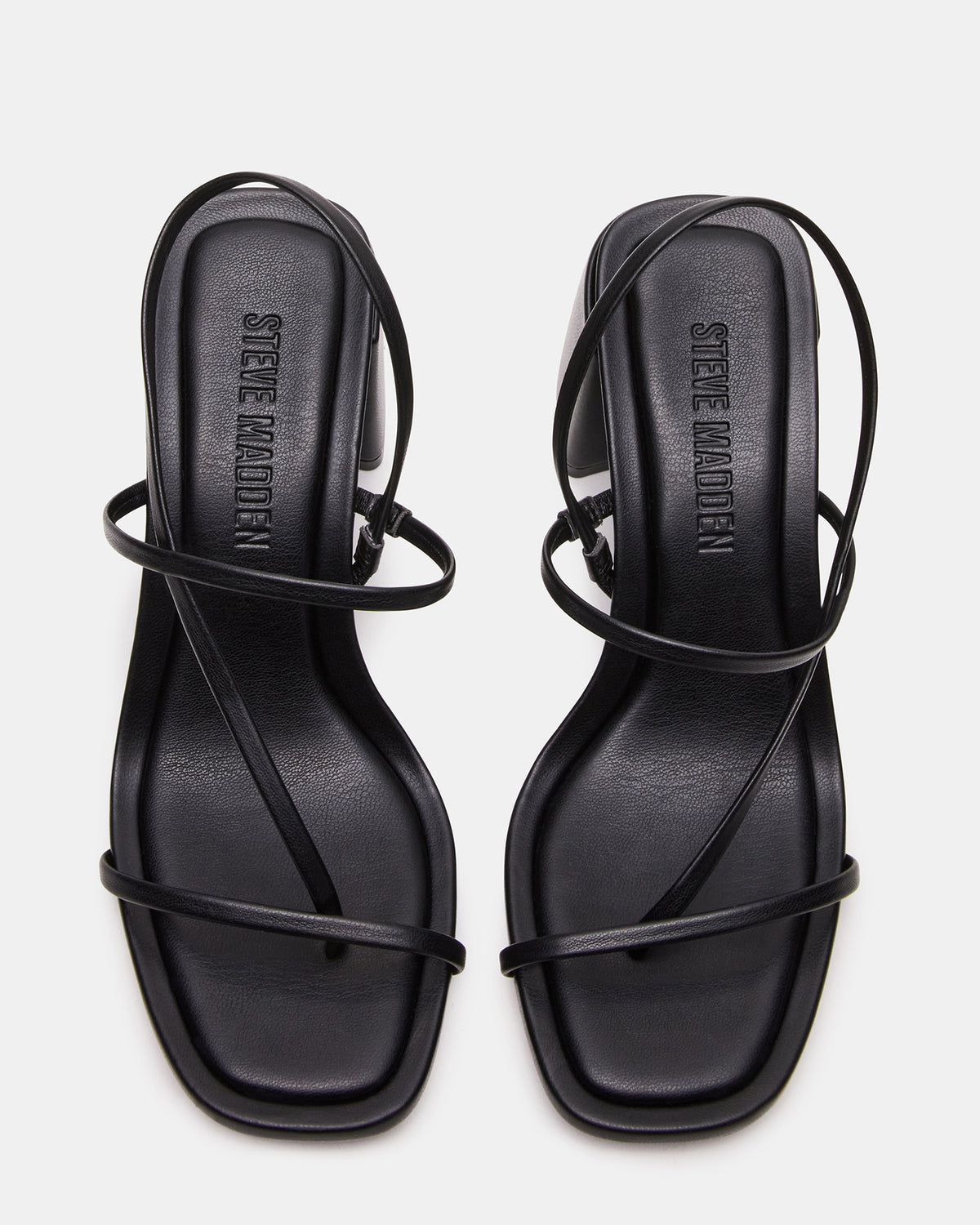 DIORA Black Women's Strappy Square-Toe Heel | Steve Madden Value